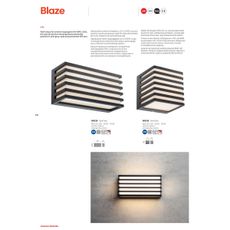 Redo 90638-LED Vonkajšie nástenné svietidlo BLAZE LED/12W/230V 3000K IP54 antracit