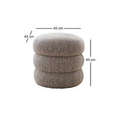 Plyšový puf Boum 40 cm, sivý