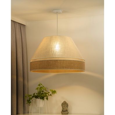 Duolla - Luster na lanku YUTE AVIGNON 1xE27/15W/230V pr. 60 cm krémová/béžová