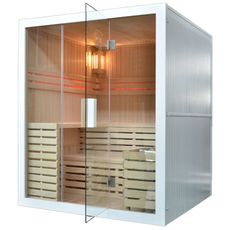 M-Spa - EA4 white - suchá sauna pre 4 osoby so saunovou pecou 180 x 160 x 201 cm 6 kW