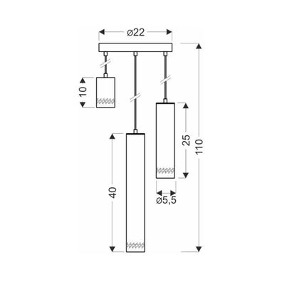 Žlté/čierne závesné svietidlo s kovovým tienidlom ø 22 cm Tubo – Candellux Lighting