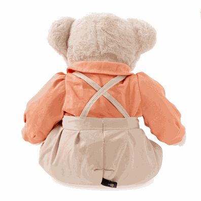 Plyšový medvedík, smotanová/oranžová, 45cm, MADEN BOY TYP1