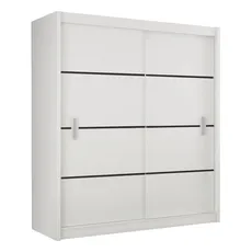 Skriňa s posúvacími dverami, biela/čierna, MERINA 203