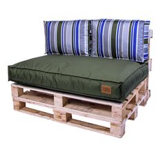 Golden Garden Paletové sedenie GG80 - podsedák a vankúš 120cm x 80cm x 15cm penový granulát olivová s pásmi 1