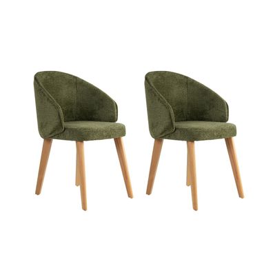 Súprava jedálenských stoličiek Bentley Green and Light Oak, 2 ks