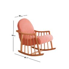 Elegantné hojdacie kreslo Harmonia Lux zo 100% bukového dreva - korálová