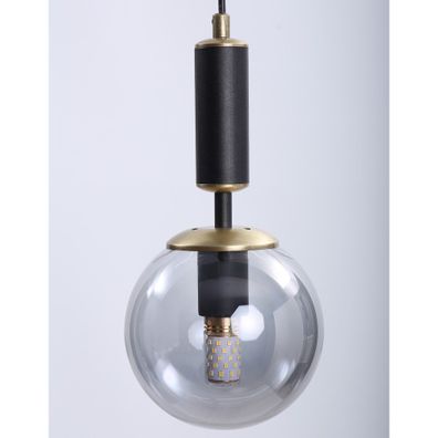 Čierne/sivé závesné svietidlo so skleneným tienidlom ø 15 cm Hector – Squid Lighting