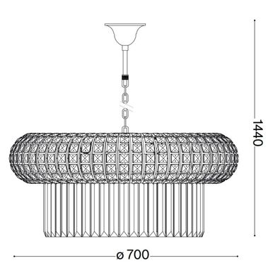 Ideal Lux - Krištáľový luster na reťazi NABUCCO 16xE14/40W/230V pr. 70 cm zlatá