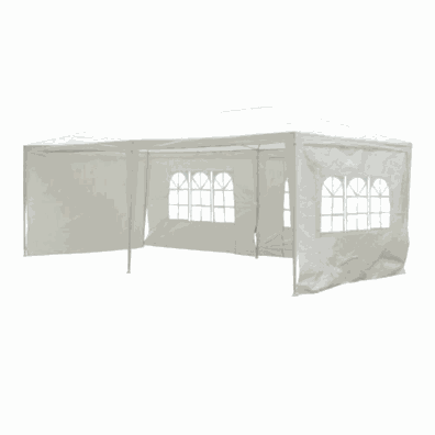 Záhradný párty stan, biela, 3x6 m, TEKNO TYP 2 + 6 bočných strán