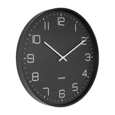 Čierne nástenné hodiny Karlsson Lofty, ø 40 cm