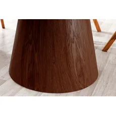 Jedálenský stôl UNIQUE 120 cm okrúhly, orechové drevo, dyhovaná keramika, doska z bieleho mramoru