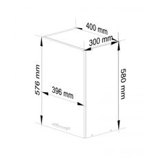 Kuchynská skrinka OLIVIA W40 H580 - biela/beton
