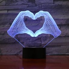 3Dmix 3DL-DRGB013 – 3D LED nočná lampa - Srdce z rúk (Dual RGB)