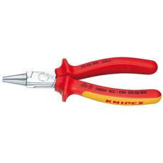 Kliešte s okrúhlymi čeľusťami 160 mm VDE (1000 V). KNIPEX 22 06 160 - chrómované, viaczložkové puzdrá
