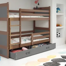 Interbeds Rico poschodová posteľ 190cm x 80cm borovicové drevo Hnedo-sivá