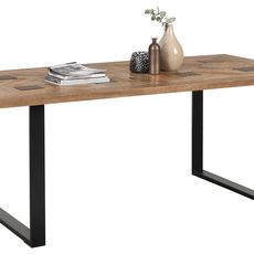 Ambia Home JEDÁLENSKÝ STÔL, mangové drevo, prírodná farba, čierna, 200/100/76 cm