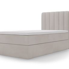 Čalúnená boxspingová jednolôžková posteľ Lamella mini 100x200 - béžová
