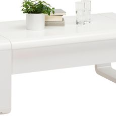 Xora KONFERENČNÝ STOLÍK, biela s vysokým leskom, kov, kompozitné drevo, 115/60/45-71 cm
