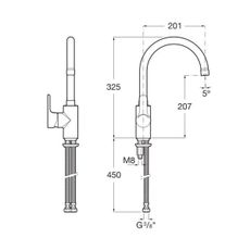 Roca A5A8409C00 - Kuchynská batéria L20 32,5 cm lesklý chróm