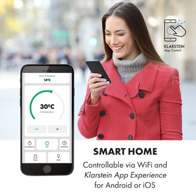 Klarstein Bansin Smart 2500, konvektor, 2500 W, ovládanie cez aplikáciu