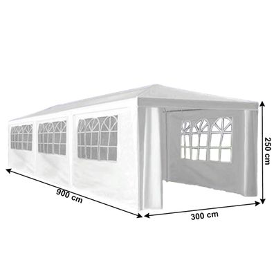 KONDELA Tekno New Typ 3 záhradný stan 300x900 cm biela