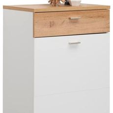 Carryhome SKRINKA NA TOPÁNKY, biela, farba duba, 58/95/40 cm