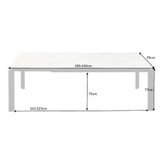 Rozťahovací jedálenský stôl X7 180-240cm biely mramor