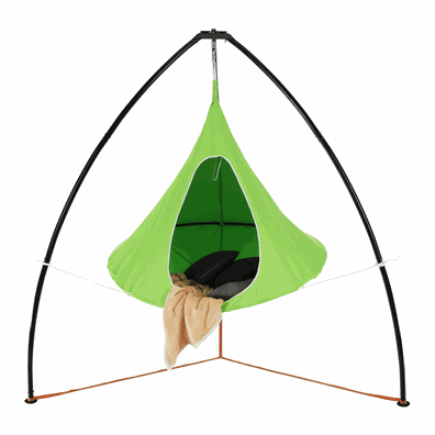 Závesné hojdacie kreslo, zelená, KLORIN NEW KLASIK CACOON HAMMOCK