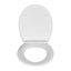 Biele WC sedadlo s jednoduchým zatváraním Wenko Samos, 44,5 x 37,5 cm