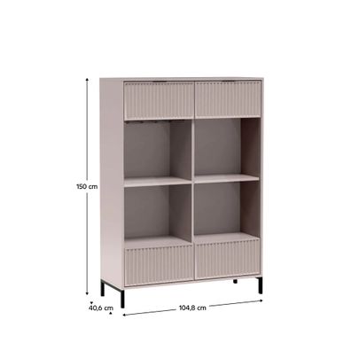 KONDELA Style LS 8 vitrína kašmír krémová
