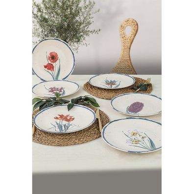 Súprava 6 keramických servírovacích tanierov My Ceramic, ø 25 cm