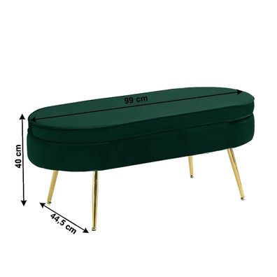KONDELA Noblin Typ 2 taburetka zelená (Velvet) / zlatá