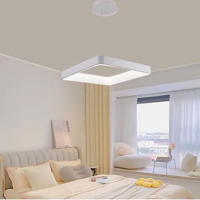 LED Stmievateľný luster na lanku LED/55W/230V 3000-6500K biela + diaľkové ovládanie