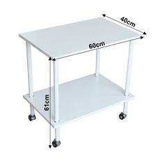 KONDELA Labon príručný stolík na kolieskach biela