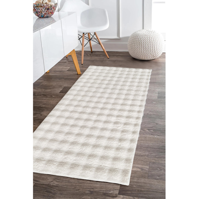 Koberec, biela/bubble vzor, 80x150, MAKON
