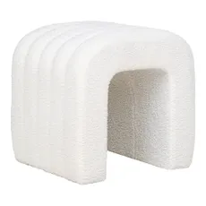 Biely taburet z textílie buklé Colma – House Nordic