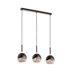 Luster na lanku MILTONA 3xE27/60W/230V čierna/béžová