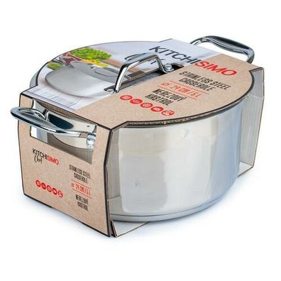 Kitchisimo Nehrdzavejúci kastról s pokrievkou Chef, 5 l, 24 cm