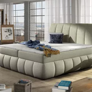 Posteľ Boxspring Vincenzia 200x180, smotanová vzor (látka - bvi 13)