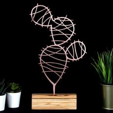 Hanah Home Kovová dekorácia Cactus Round 40 cm bronzová