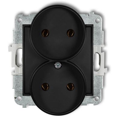 Zásuvka dovojitá B/U čierna mat 12MGPR-2 mini