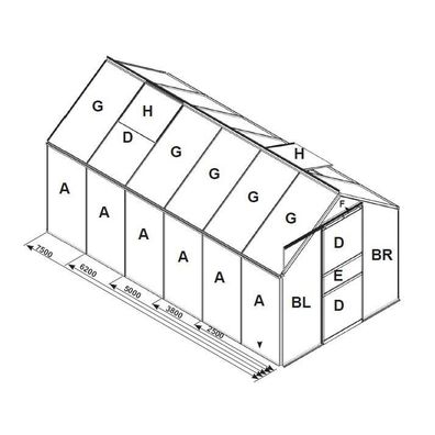 Náhradné zasklenie pre skleník VITAVIA VENUS 3800 PC 6 mm LG3061