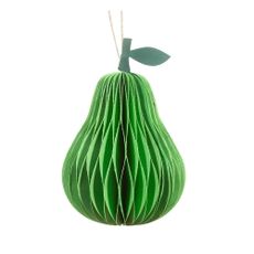 Papierová ručne vyrábaná vianočná ozdoba ø 7 cm Pear Honeycomb – Sass & Belle
