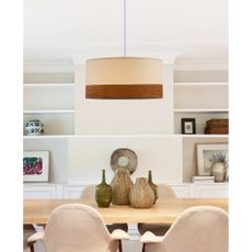 Biele závesné svietidlo s textilným tienidlom/s tienidlom z dyhy ø 30 cm Bianco – Candellux Lighting