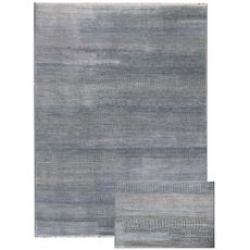 Diamond Carpets India , Ručne viazaný kusový koberec Diamond DC-MCN Silver / light blue, 180x275, šedá, chodba / predsieň