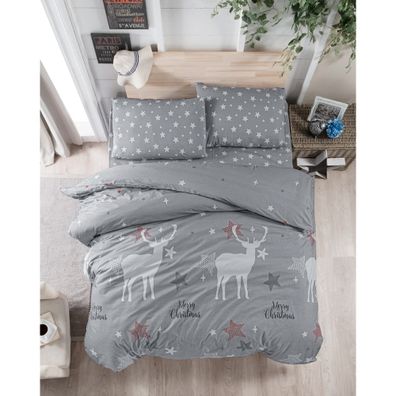 Sivé bavlnené obliečky na dvojlôžko 200x200 cm Merry – Mijolnir
