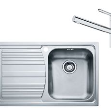 Franke Sety - Set N86, drez LLX 611/7 z nehrdzavejúcej ocele a batéria FC 3054.031, nerezová/chróm 101.0650.596