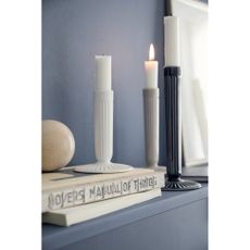 Biely kameninový svietnik Kähler Design Hammershoi, výška 12 cm