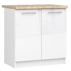 Ak furniture Kuchyňská skříňka Olivie S 80 cm 2D bílá/bílý lesk/dub sonoma