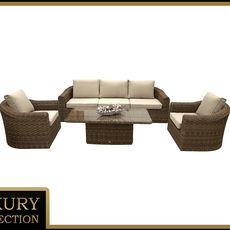 Deokork Ratanová modulová zostava BORNEO LUXURY pre 5 osôb (hnedá)
